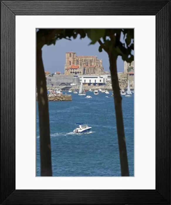 Framed Print : Church of Santa Maria in the harbor at Castro Urdiales, Cantabria, northern Spain Framed Print : Church of Santa Maria in the harbor at Castro Urdiales, Cantabria, northern Spain