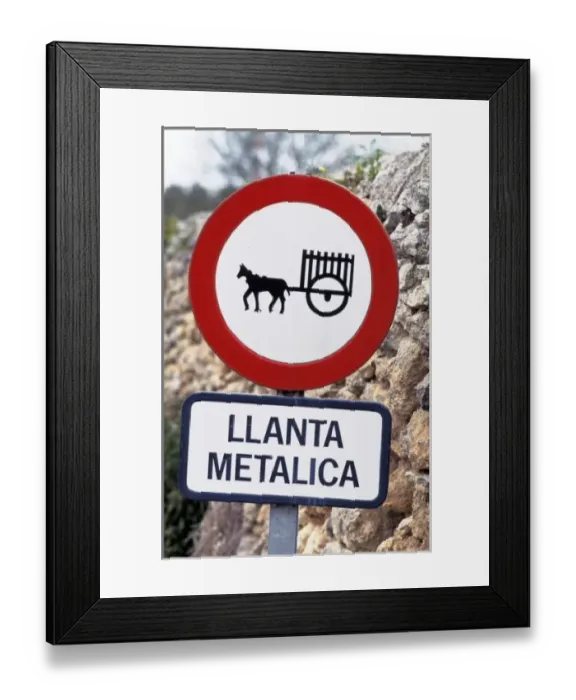Framed Print : Spain, Majorca. Traffic sign Framed Print : Spain, Majorca. Traffic sign