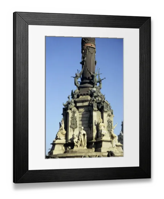 Framed Print : Spain, Barcelona. The base of the Columbus Monument, or Barcelona Colon