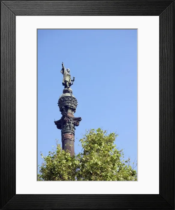 Framed Print : Spain, Barcelona. Monument a Colom at Placa del Portal de la Pau Framed Print : Spain, Barcelona. Monument a Colom at Placa del Portal de la Pau