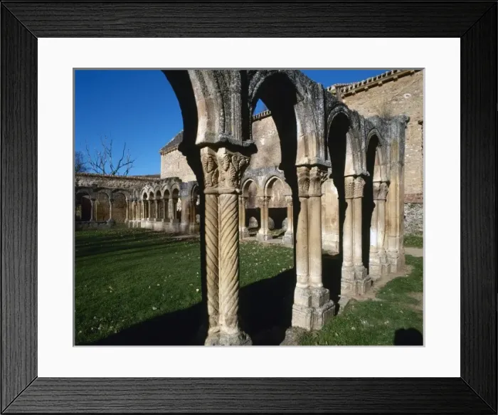 Framed Print : Romanesque Art. San Juan de Duero. View of the cloister. XIII century. It contains