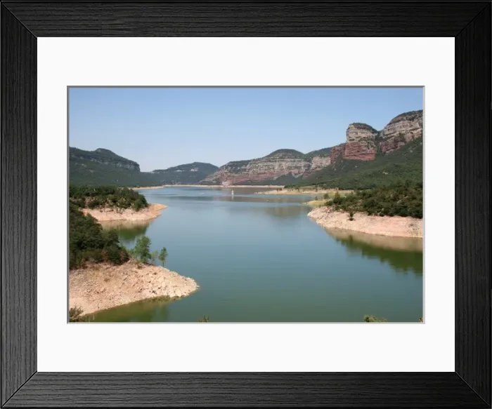 Framed Print : Dam of Sau in the river Ter. Barcelona province. Catalonia. Spain