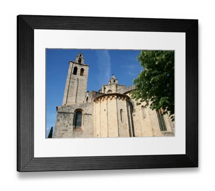 Framed Print : Art romanesque. The Royal Benedictine Monastery of Sant Cugat. Built betwenn the 9th