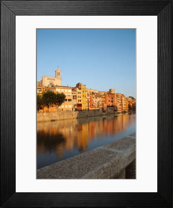 Framed Print : Spain. Catalonia. Gerona. Houses on the Onyar River