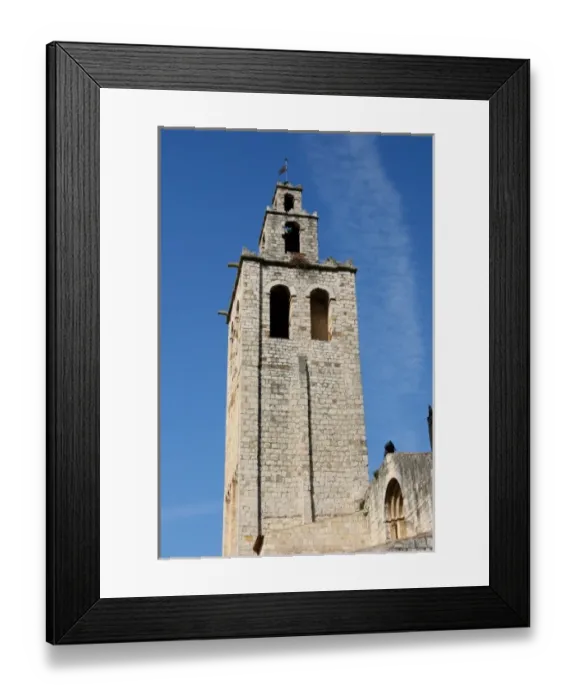 Framed Print : Art romanesque. The Royal Benedictine Monastery of Sant Cugat. Built betwenn the 9th
