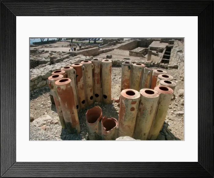 Framed Print : Roman city of Ampurias. Water filters. Girona province. Catalonia. Spain Framed Print : Roman city of Ampurias. Water filters. Girona province. Catalonia. Spain