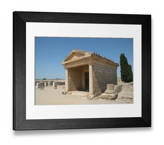Framed Print : Ampurias. Forum (1st -3rd century B. C). Basilica or small temple. Girona province Framed Print : Ampurias. Forum (1st -3rd century B. C). Basilica or small temple. Girona province