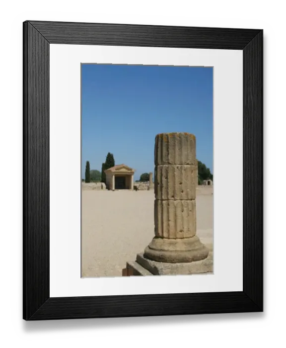 Framed Print : Ampurias. Forum (1st -3rd century B. C). Basilica or small temple. Girona province