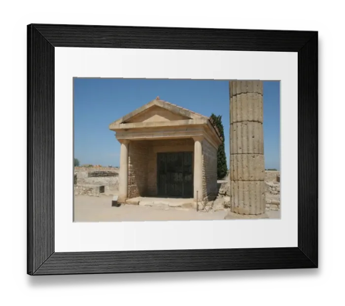 Framed Print : Ampurias. Forum (1st -3rd century B. C). Basilica or small temple. Girona province