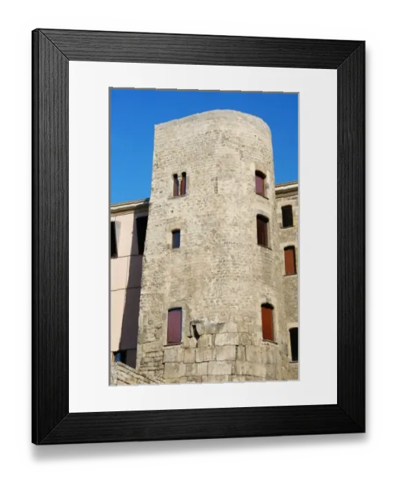 Framed Print : Roman Art. Ruins of the Roman wall, incorporated into later buildings. Tower of Gateways Framed Print : Roman Art. Ruins of the Roman wall, incorporated into later buildings. Tower of Gateways