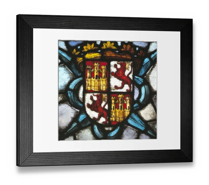 Framed Print : Europe, Spain, Segovia. The crest of Leon and Castile is found in the Hall of