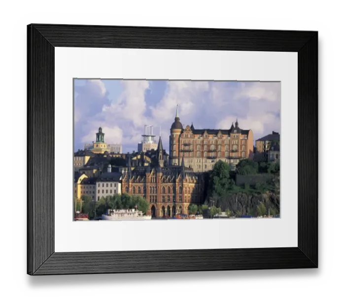Framed Print : Sweden, Stockholm, Soder Malarstrand. Historic buildings on waterfront Framed Print : Sweden, Stockholm, Soder Malarstrand. Historic buildings on waterfront