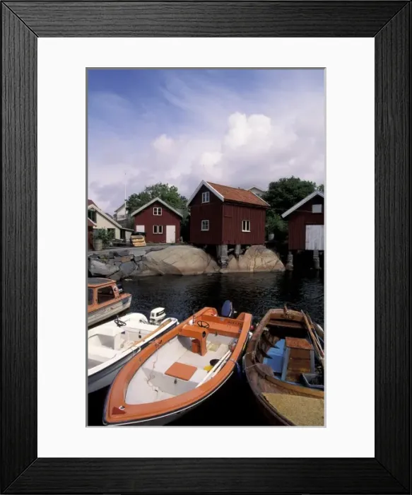 Framed Print : Sweden, Hohusland region, Tjorn. Fishing harbor Framed Print : Sweden, Hohusland region, Tjorn. Fishing harbor
