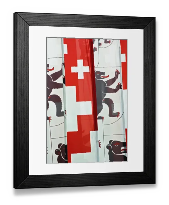 Framed Print : Swiss Flag among others, Appenzeller, Switzerland