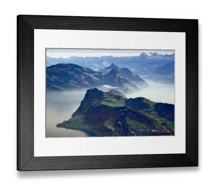 Framed Print : Lake Lucerne surrounded by the Alps and rural countryside viewed from atop Pilatus Mountain Framed Print : Lake Lucerne surrounded by the Alps and rural countryside viewed from atop Pilatus Mountain