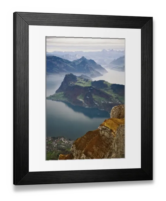 Framed Print : Lake Lucerne surrounded by the Alps and rural countryside viewed from atop Pilatus Mountain Framed Print : Lake Lucerne surrounded by the Alps and rural countryside viewed from atop Pilatus Mountain