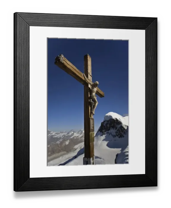 Framed Print : Cross at Klein Matterhorn viewing platform, Zermatt, Switzerland Framed Print : Cross at Klein Matterhorn viewing platform, Zermatt, Switzerland
