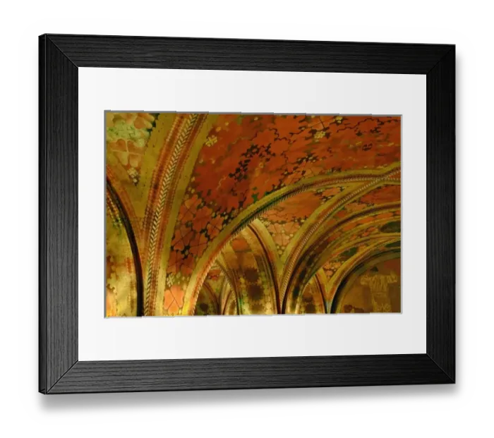 Framed Print : Highly decorated ceiling architecture inside the Police Station, Zurich, Switzerland