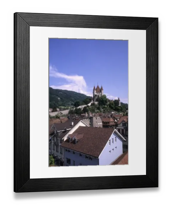 Framed Print : Life in Switzerland beautiful old fashioned city of Thun and the famous Thun Castle Framed Print : Life in Switzerland beautiful old fashioned city of Thun and the famous Thun Castle