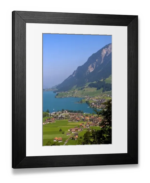Framed Print : Panoramic from above mountain of beautiful village of Brunig in Swiss Alps of Switzerland Framed Print : Panoramic from above mountain of beautiful village of Brunig in Swiss Alps of Switzerland