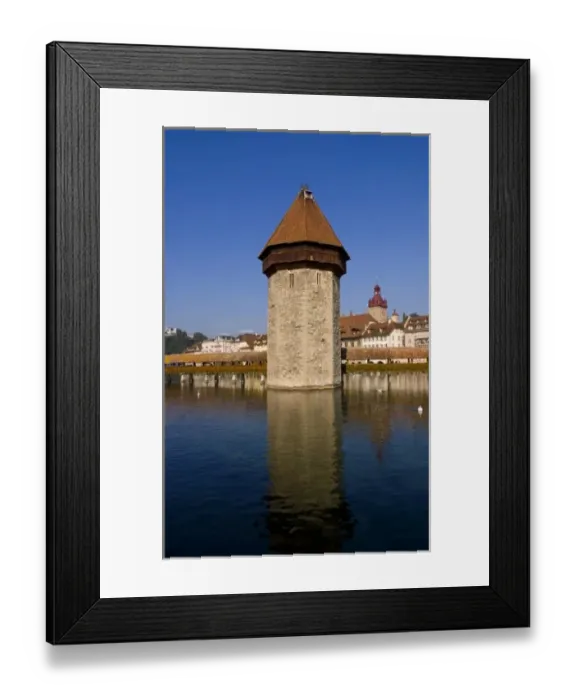 Framed Print : Famous Kapelbrucke Bridge called Chapel Bridge at lake in Lucerne Switzerland Luzern Framed Print : Famous Kapelbrucke Bridge called Chapel Bridge at lake in Lucerne Switzerland Luzern