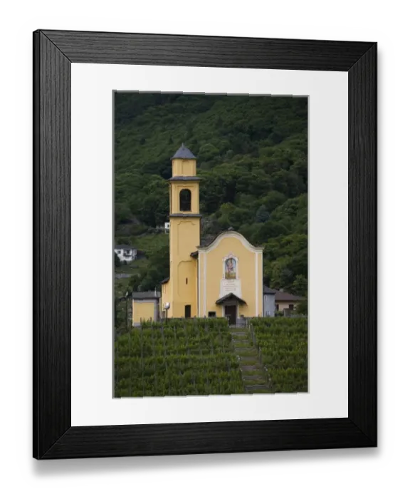 Framed Print : Chiesa San Sebastiano, vineyard, Bellinzona, Ticino, Switzerland Framed Print : Chiesa San Sebastiano, vineyard, Bellinzona, Ticino, Switzerland