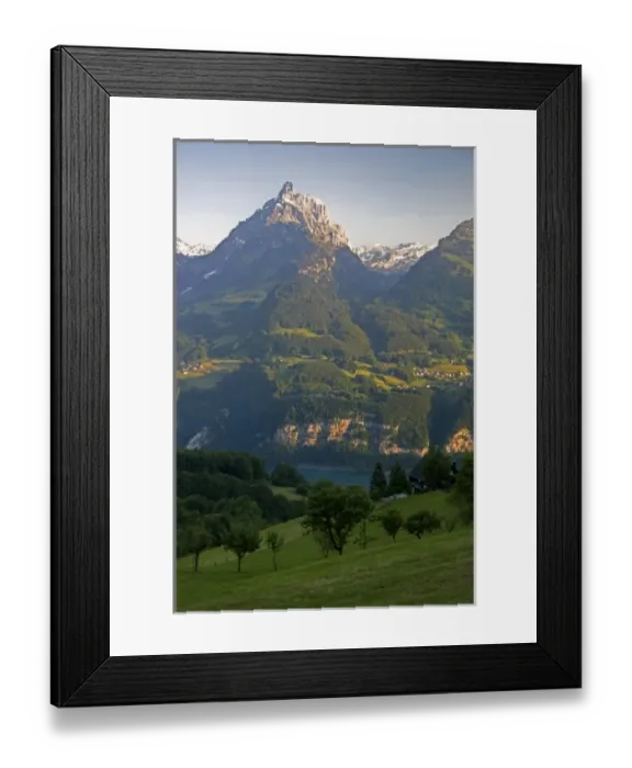 Framed Print : Alpine scene near Weesen at Walensee, Switzerland Framed Print : Alpine scene near Weesen at Walensee, Switzerland