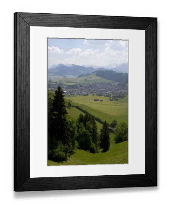 Framed Print : A view of the alpine village Einsiedeln, Switzerland