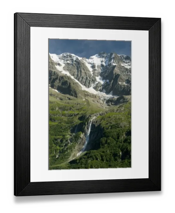 Framed Print : Waterfall and Mittaghorn, upper Lauterbrunnen Valley, Switzerland Framed Print : Waterfall and Mittaghorn, upper Lauterbrunnen Valley, Switzerland