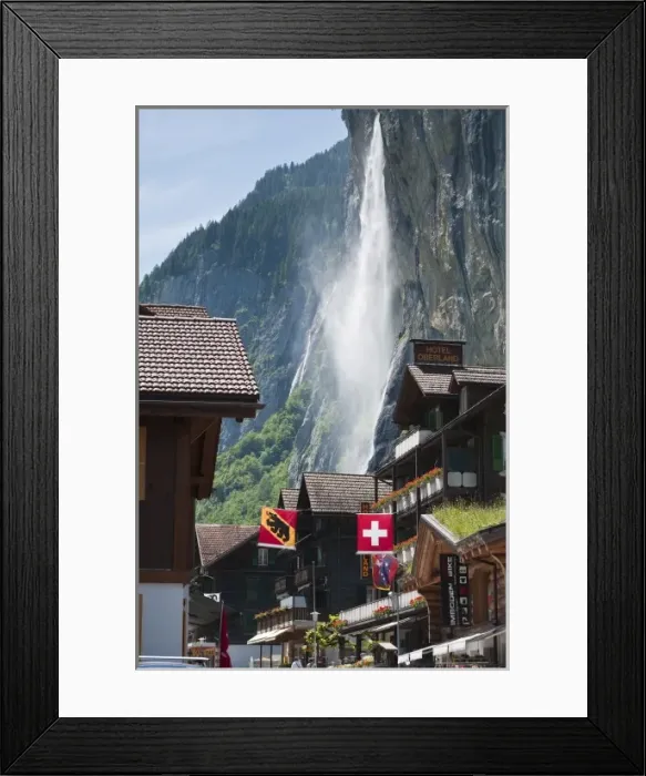 Framed Print : Jungfrau Region, Switzerland. Staubbach Falls in Lauterbrunnen