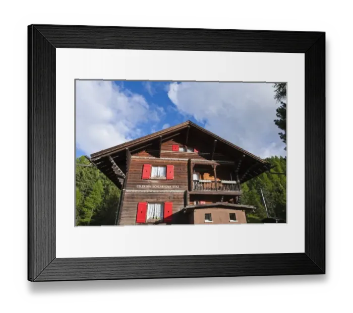Framed Print : Pontresina, Switzerland. Swiss architecture Framed Print : Pontresina, Switzerland. Swiss architecture