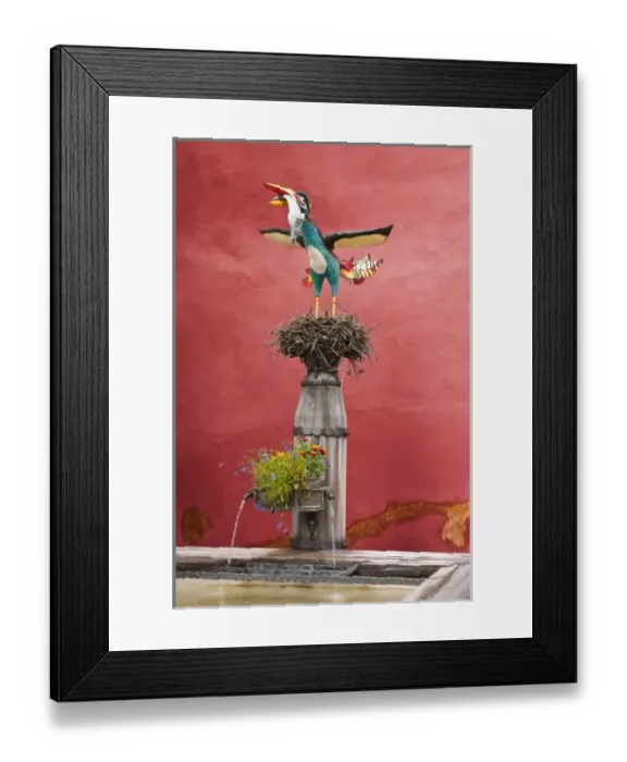 Framed Print : Pontresina, Switzerland. Ornate fountain, Pontresina Framed Print : Pontresina, Switzerland. Ornate fountain, Pontresina