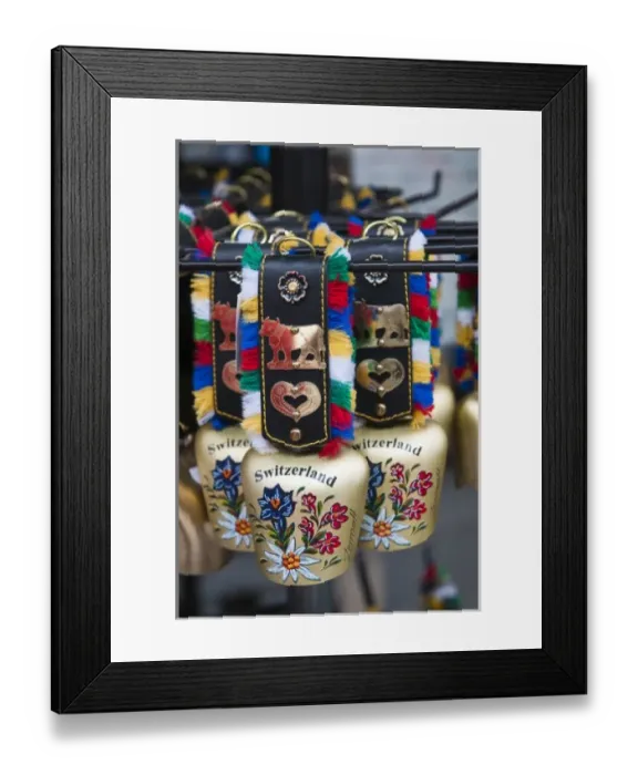 Framed Print : Zermatt, Switzerland. Cowbell souvenirs in Zermatt Framed Print : Zermatt, Switzerland. Cowbell souvenirs in Zermatt