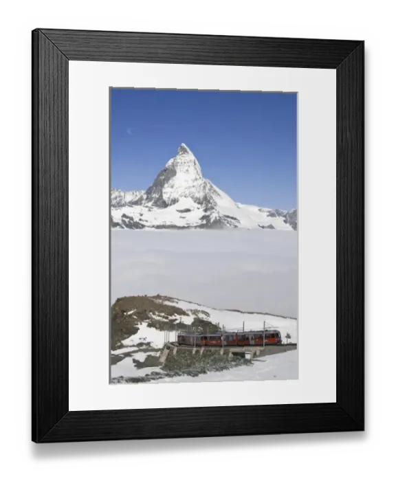 Framed Print : Gornergrat Peak, Switzerland. Matterhorn and Gornergrat cog wheel railway Framed Print : Gornergrat Peak, Switzerland. Matterhorn and Gornergrat cog wheel railway