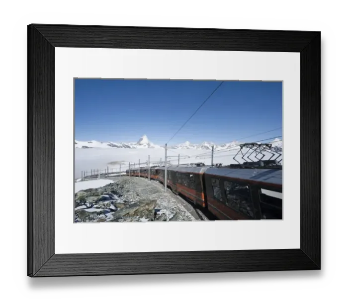 Framed Print : Gornergrat Peak, Switzerland. Matterhorn and Gornergrat cog wheel railway Framed Print : Gornergrat Peak, Switzerland. Matterhorn and Gornergrat cog wheel railway