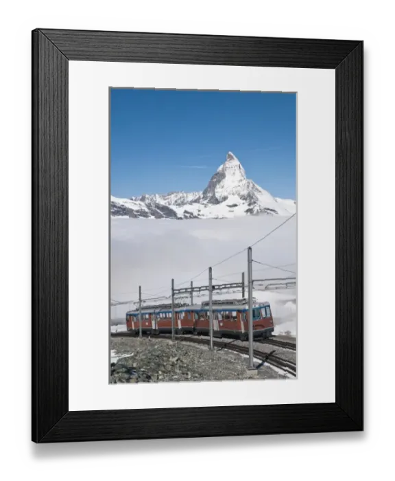 Framed Print : Gornergrat Peak, Switzerland. Matterhorn and Gornergrat cog wheel railway Framed Print : Gornergrat Peak, Switzerland. Matterhorn and Gornergrat cog wheel railway