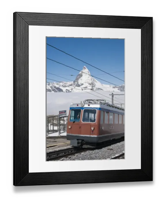 Framed Print : Gornergrat Peak, Switzerland. Matterhorn and Gornergrat cog wheel railway Framed Print : Gornergrat Peak, Switzerland. Matterhorn and Gornergrat cog wheel railway