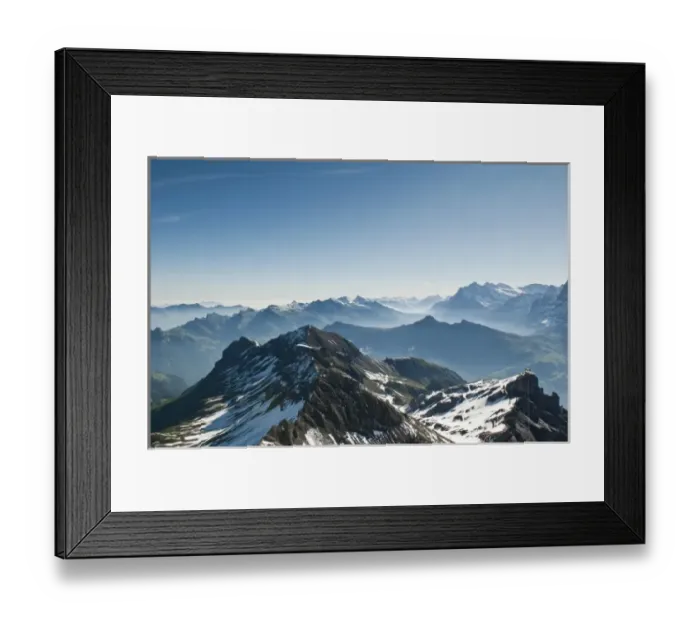Framed Print : Jungfrau Region, Switzerland. Jungfrau massif from Schilthorn Peak