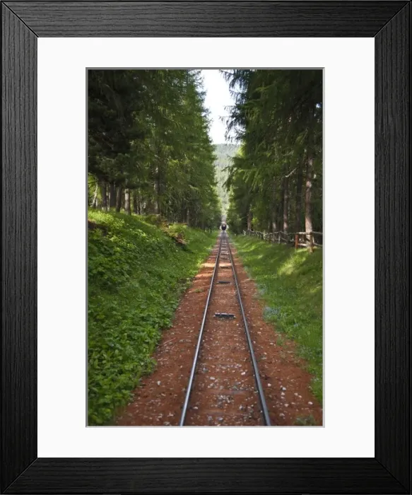Framed Print : Muottas Muragl, Switzerland. Funicular to the top of Muottas Muragl near St. Moritz