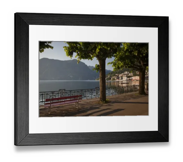Framed Print : Switzerland, Ticino Canton, Lugano. Lakefront by Riva Caccia