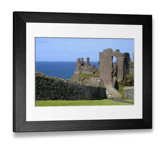 Framed Print : Europe, Ireland, Northern Ireland, Bushmills. Dunluce Castle