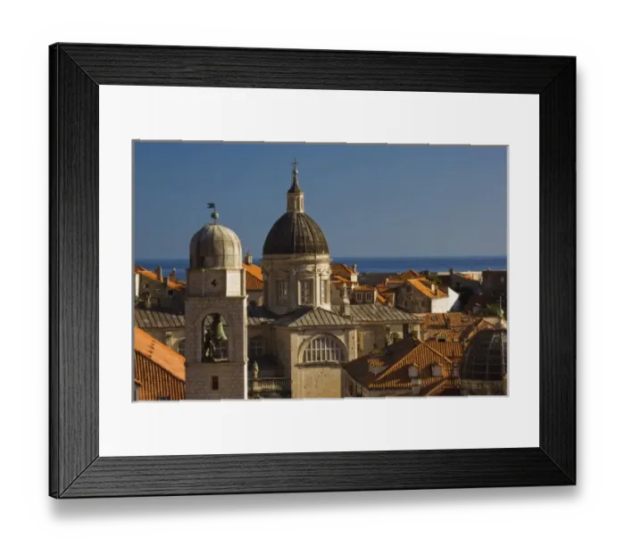 Framed Print : St. Blaise church, and distant Adriatic Sea, Dubrovnik, Croatia a UNESCO World Heritage Site Framed Print : St. Blaise church, and distant Adriatic Sea, Dubrovnik, Croatia a UNESCO World Heritage Site
