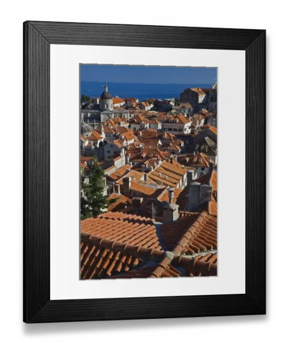 Framed Print : Elevated view of Old Town Dubrovnik, Croatia a UNESCO World Heritage Site Framed Print : Elevated view of Old Town Dubrovnik, Croatia a UNESCO World Heritage Site