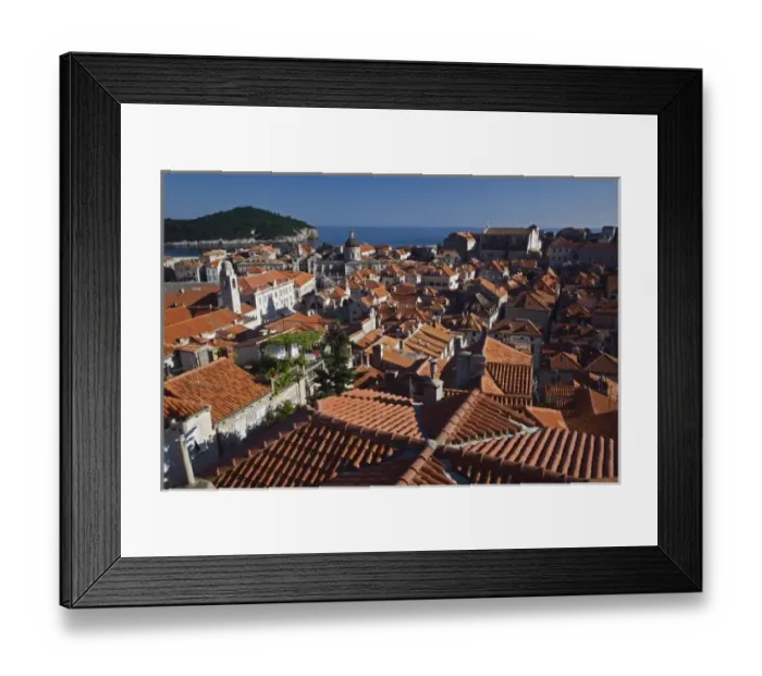 Framed Print : Elevated view of Old Town Dubrovnik, Croatia a UNESCO World Heritage Site Framed Print : Elevated view of Old Town Dubrovnik, Croatia a UNESCO World Heritage Site