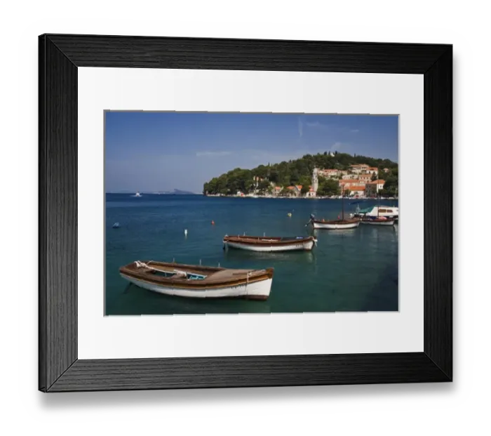 Framed Print : Small boats docked in harbor, Hvar Island, one of the most famous Dalmatian Islands Framed Print : Small boats docked in harbor, Hvar Island, one of the most famous Dalmatian Islands