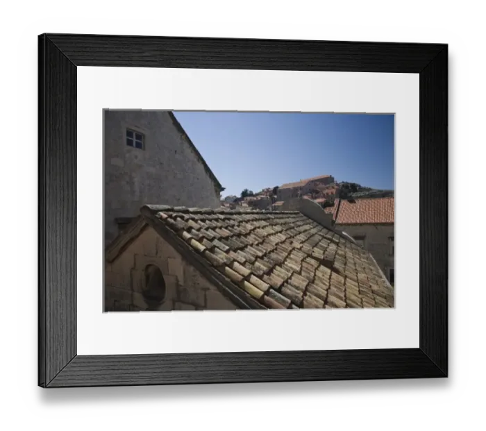 Framed Print : Rooftop view of Church of Saint Savior and Old Town Dubrovnik, Croatia a UNESCO World Framed Print : Rooftop view of Church of Saint Savior and Old Town Dubrovnik, Croatia a UNESCO World