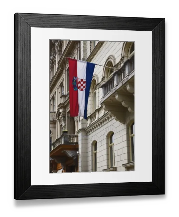 Framed Print : Croatian flag, Zagreb, Croatia
