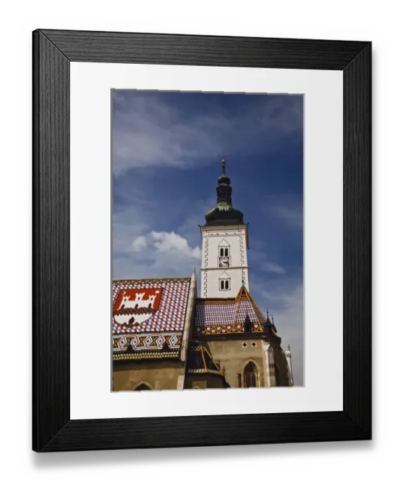 Framed Print : St. Marks Church, turned into a late Gothic church of the three-nave type, Zagreb