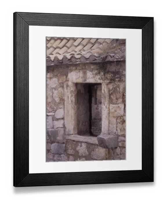 Framed Print : Window and wall detail of old building. Vist town. Vis Island. Croatia Framed Print : Window and wall detail of old building. Vist town. Vis Island. Croatia
