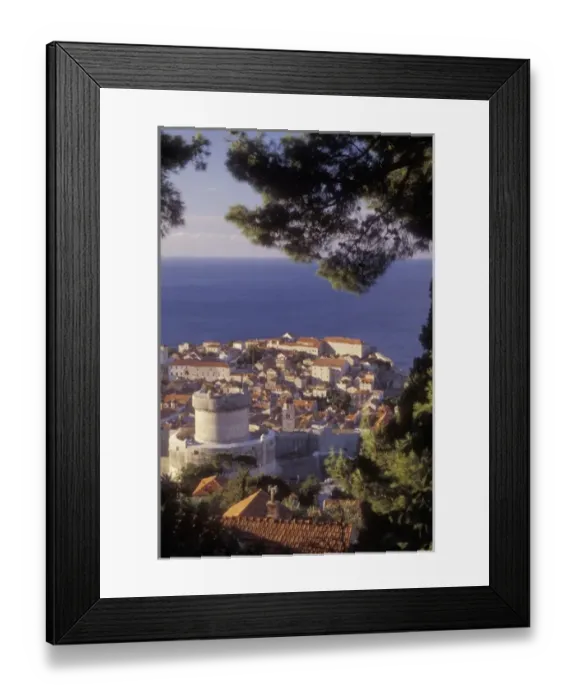 Framed Print : Minceta Tower and the western side of Old Town Dubrovnik and the Adriatic Sea in Framed Print : Minceta Tower and the western side of Old Town Dubrovnik and the Adriatic Sea in